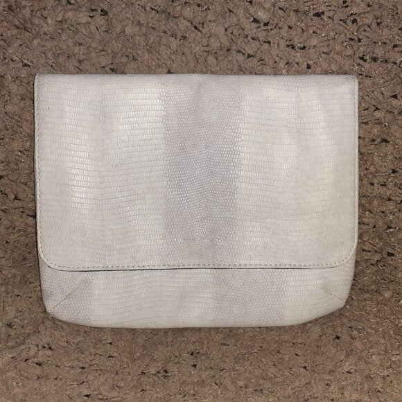 KG KURT GEIGER-Mauve/Gray Embossed Snake Skin Travel Pouch/Clutch-Excellent - Picture 1 of 4